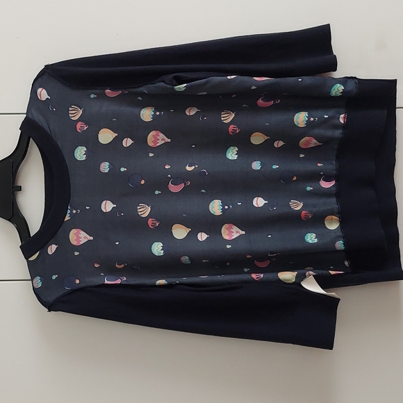 Kate Spade Head in the Clouds Hot Air Balloon Sweater Size Large Blue Multicolor - Picture 15 of 16